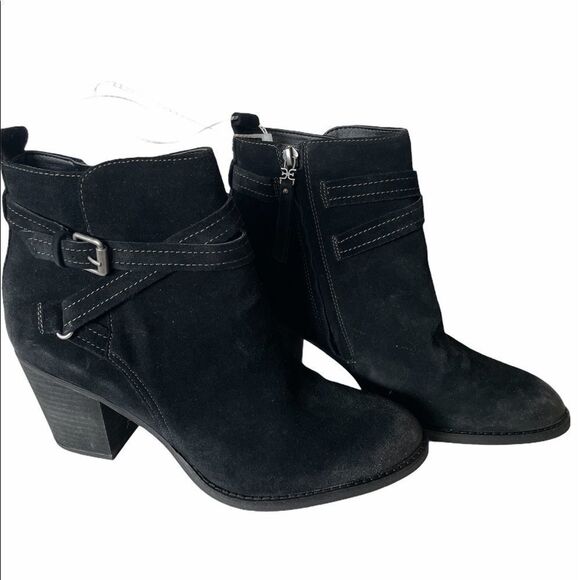 Sam Edelman Myra Black Suede Ankle Booties - Picture 2 of 8